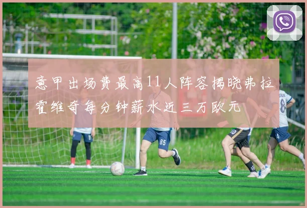 意甲出场费最高11人阵容揭晓弗拉霍维奇每分钟薪水近三万欧元